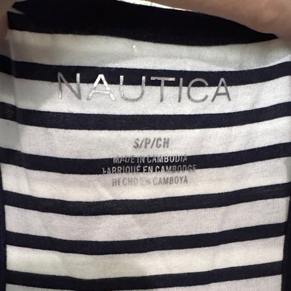 Nautica Navy and White Striped Top - Picture 2 of 7
